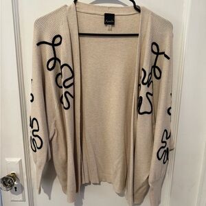 Aaeda Cream Cardigan with Black Detailing